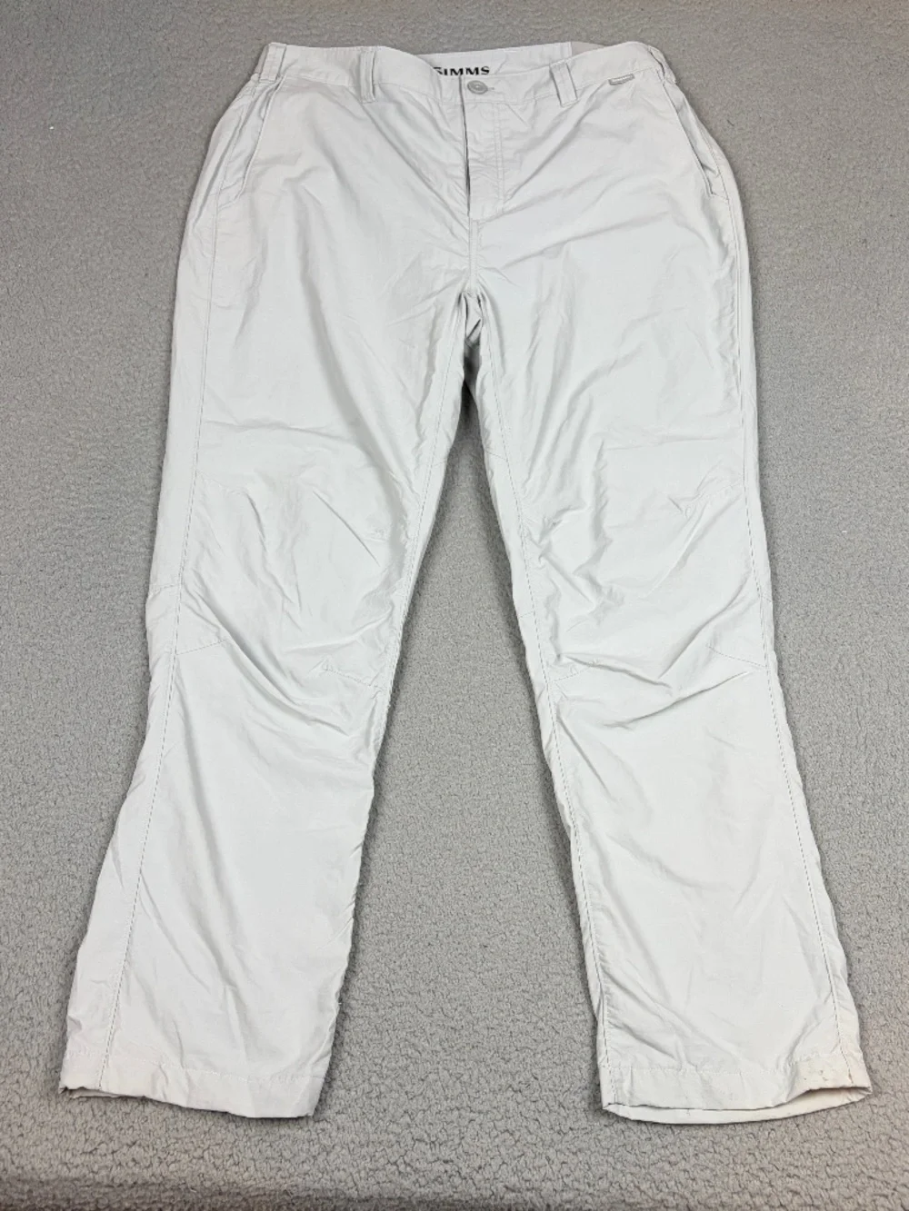 Simms Pants Mens 36x30 Gray Fishing Pants 100% Nylon Outdoors Casual Pockets